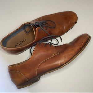 Aldo Leather Brown Round Toe Dress Shoes Size 10